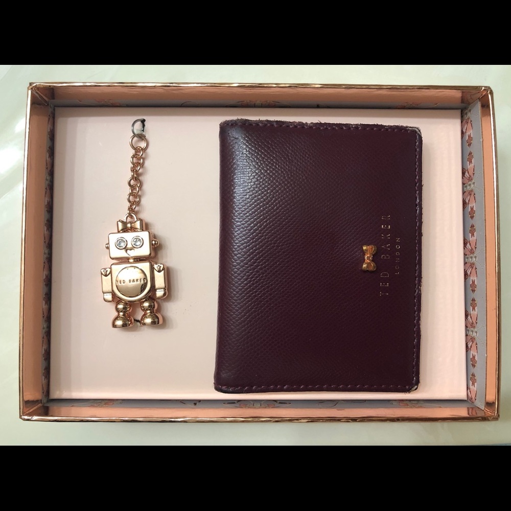 Ted Baker mini wallet - Red with rose gold bow